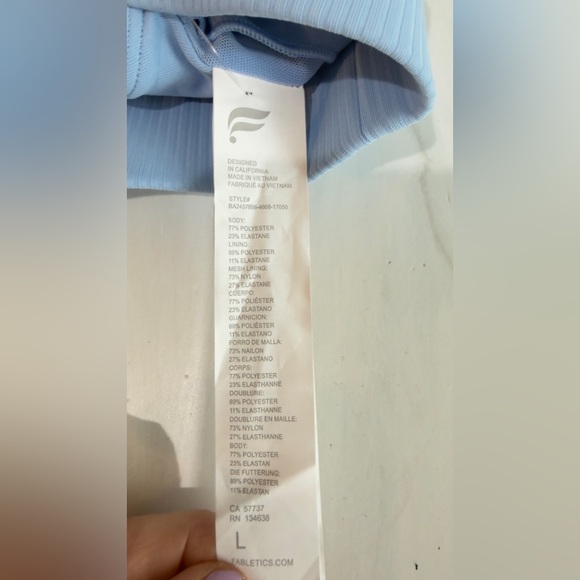 FABLETICS OASIS RIB TWIST IMPACT SPORTS BRA BALI BLUE SIZE L RUNNING WORK OUT - Picture 4 of 6